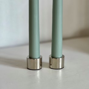 Taper lysestager til kronelys - slv/chrome (st a' 2 stk)