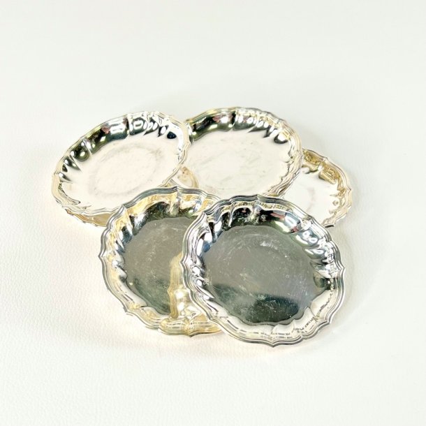 Coasters - glasbrikker i s�lvplet �9,5 cm (s�t a 4 stk)