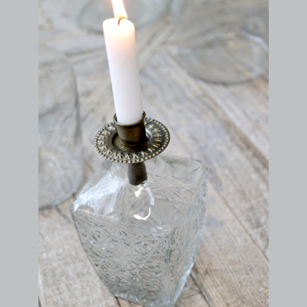 Lysholder med decor - messing 