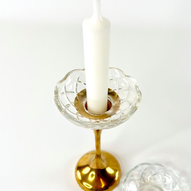 Lysmanchetter (2 stk/samlet) - klart glas, kraftig 