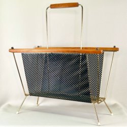 Magasinholder - teak og metal