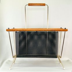 Magasinholder - teak og metal