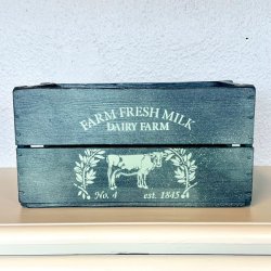 Gl. sodavandskasse - mrkebl m/malkeko 