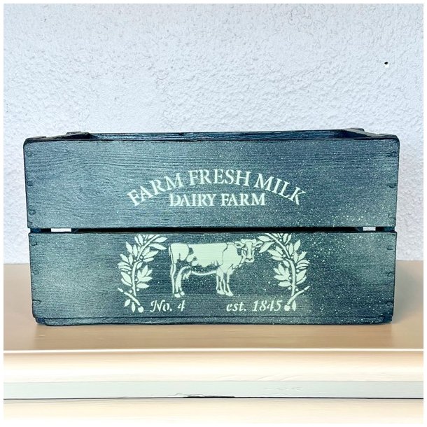 Gl. sodavandskasse - mrkebl m/malkeko 