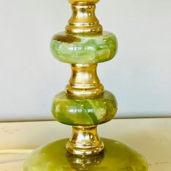 Lampe - vintage, grn marmor 