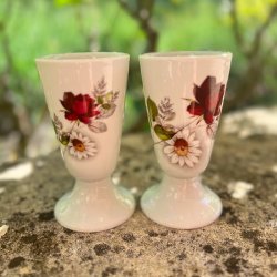 Mazagran - fransk kaffekop m/rose og margurit