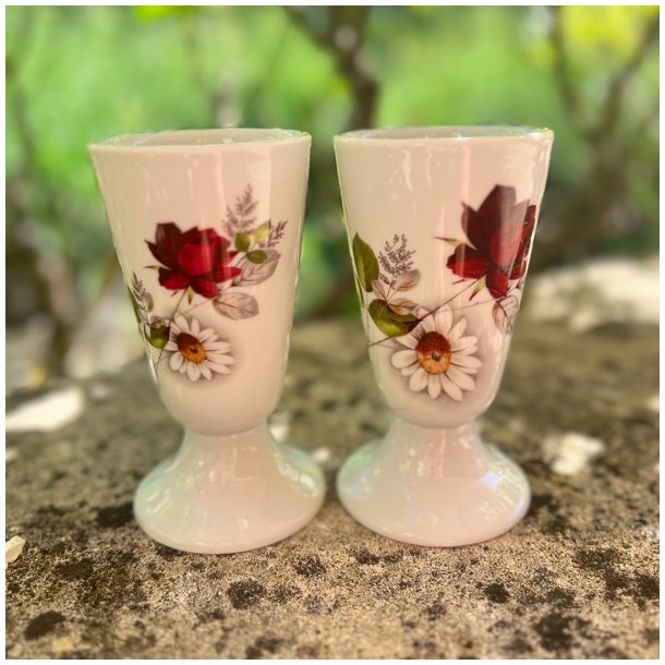 Mazagran - fransk kaffekop m/rose og margurit