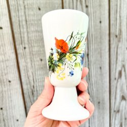 Mazagran - fransk kaffekop m/vilde blomster