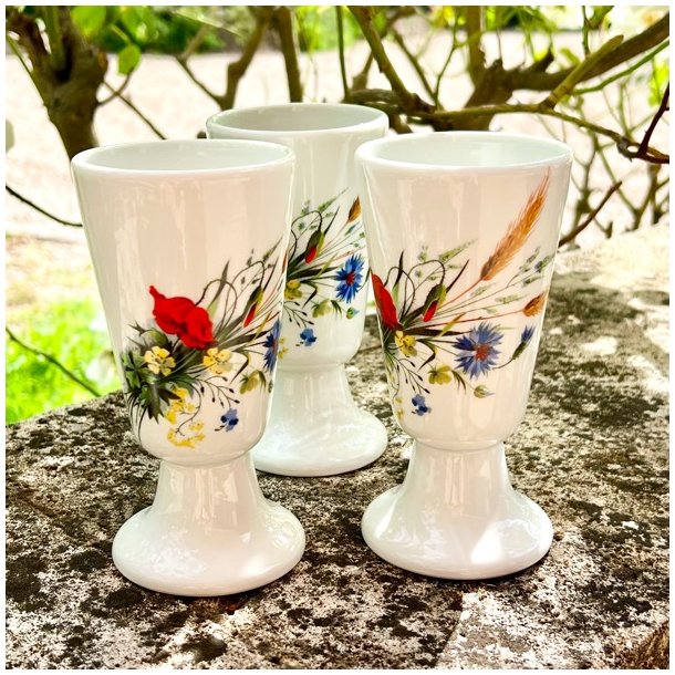 Mazagran - fransk kaffekop m/vilde blomster