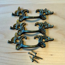 Mbelgreb - messing, vintage (genbrug - 3 stk samlet)