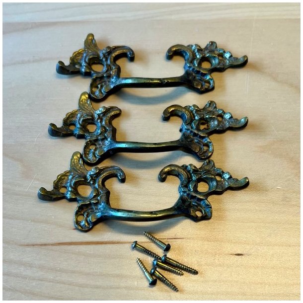 Mbelgreb - messing, vintage (genbrug - 3 stk samlet)