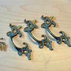 Mbelgreb - messing, vintage (genbrug - 3 stk samlet)