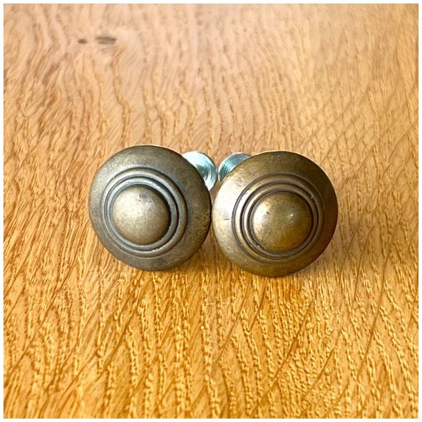 Mbelknop - rund metal, patineret