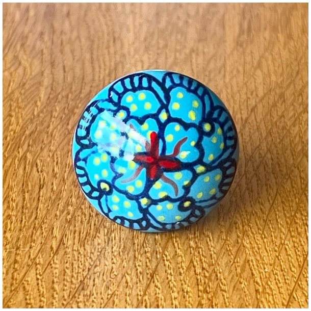 Mbelknop - hndmalet, blt mnster