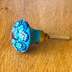 Mbelknop - hndmalet, blt mnster