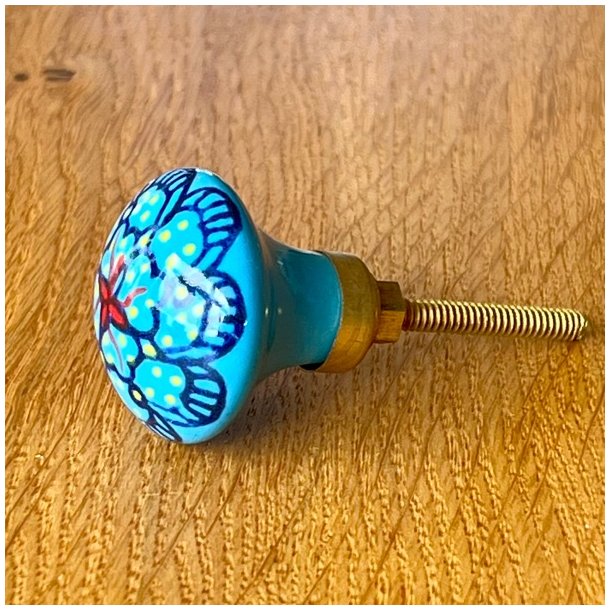 Mbelknop - hndmalet, blt mnster