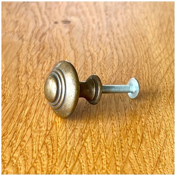 Mbelknop - rund metal, patineret