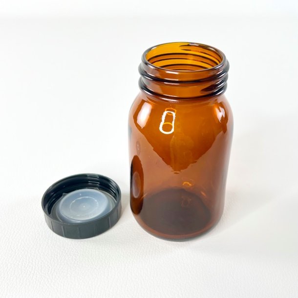 Opbevaringsglas med skruel�g - brun 300 ml