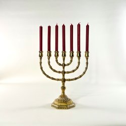 Kirkestage (Menorah) - 7-armet lysestage til kertelys