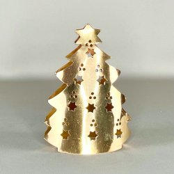 Juletr til fyrfadslys - messing