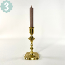 Messing lysestager - assorterede m/patina 