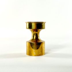 Messing lysestage til bloklys, H11,5 cm