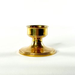 Messing lysestage til bloklys - lav H7,5 cm