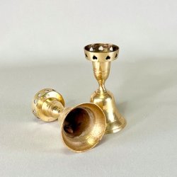 Messing lysestage - klokke (omvendt hjerte)