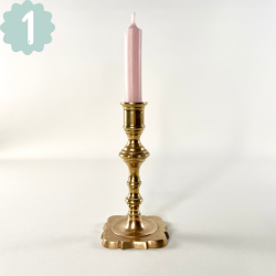 Messing lysestager - assorterede m/patina 