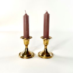 Duo af sm� messing lysestager