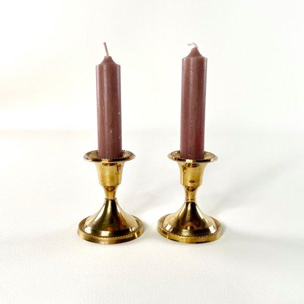 Duo af sm� messing lysestager