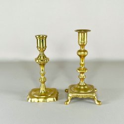 Messing lysestager - assorterede m/patina 