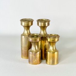 Messing lysestager - Boyes Metalkunst, patinerede