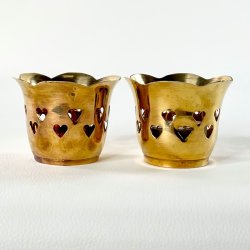 Fyrfadsstager i messing (s�t a' 2 stk samlet) - tulipanformet