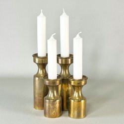 Messing lysestager - Boyes Metalkunst, patinerede