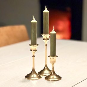 Messing lysestager - trio