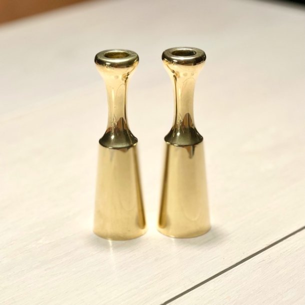 Messing lysestagepar - konisk form