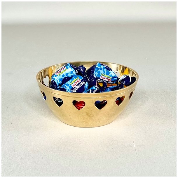 Messing skl med hjerter