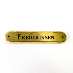 Messing skilt "FREDERIKSEN"
