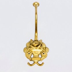 Knage - messing m/blomster deko 