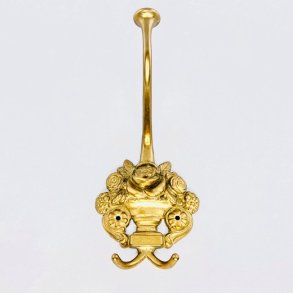 Knage - messing m/blomster deko 