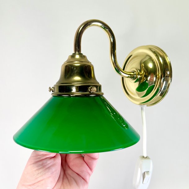 Vglampe i messing - grn