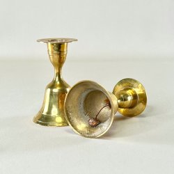 Messing lysestage - klokke 