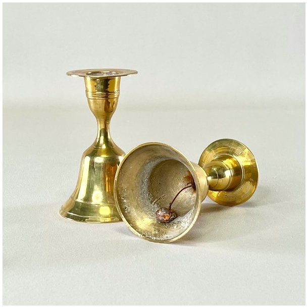 Messing lysestage - klokke 