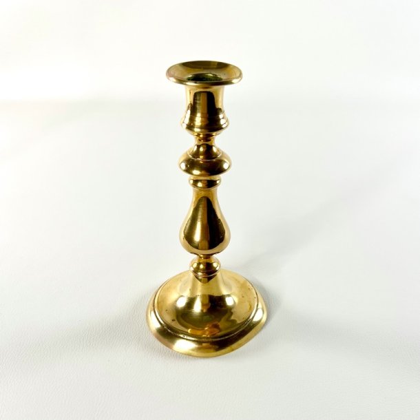 Messing lysestagepar - kraftig H21 cm