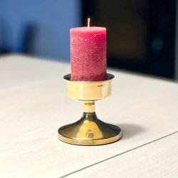 Messing lysestage til bloklys   