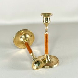 Messing lysestagepar - tr 