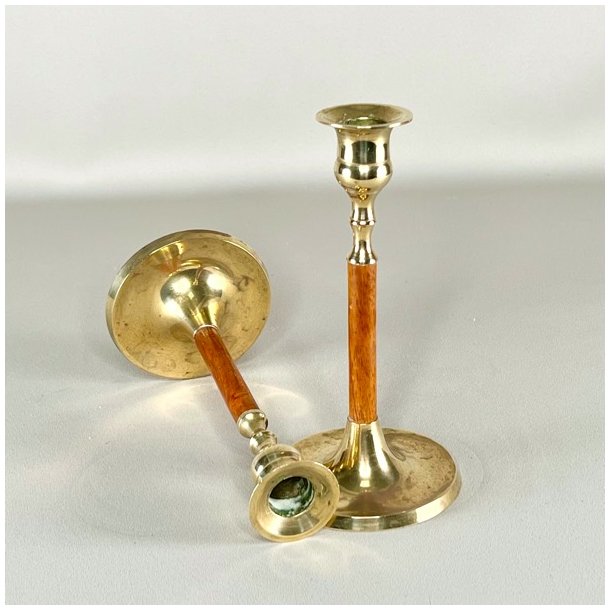 Messing lysestagepar - tr 