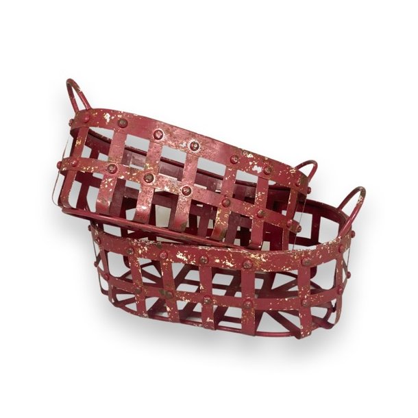 Harold metal kurv - oval, rd