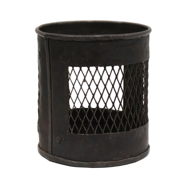 Mercer beholder i metal m/mesh